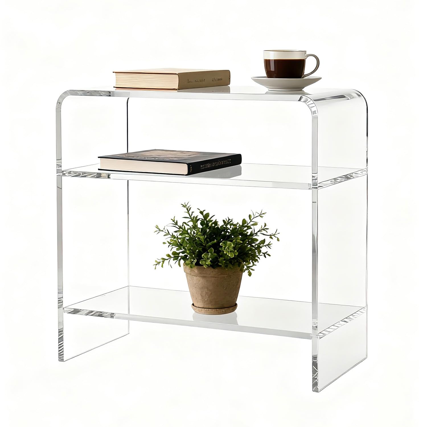 Photo 1 of Acrylic End Table/Nightstand,23" H Sleek and Durable Bedside Storage. Ideal for Bedrooms, Living Rooms, and Modern Interiors.A Perfect Choice as a Bedside Table or Sofa Side Piece. (3 Tier)
