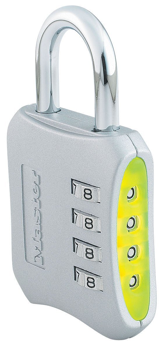Master Lock 653D zestaw – połączenie 5-centymetrowa kłódka, 4 kolory mogą się różnić, 4-pak