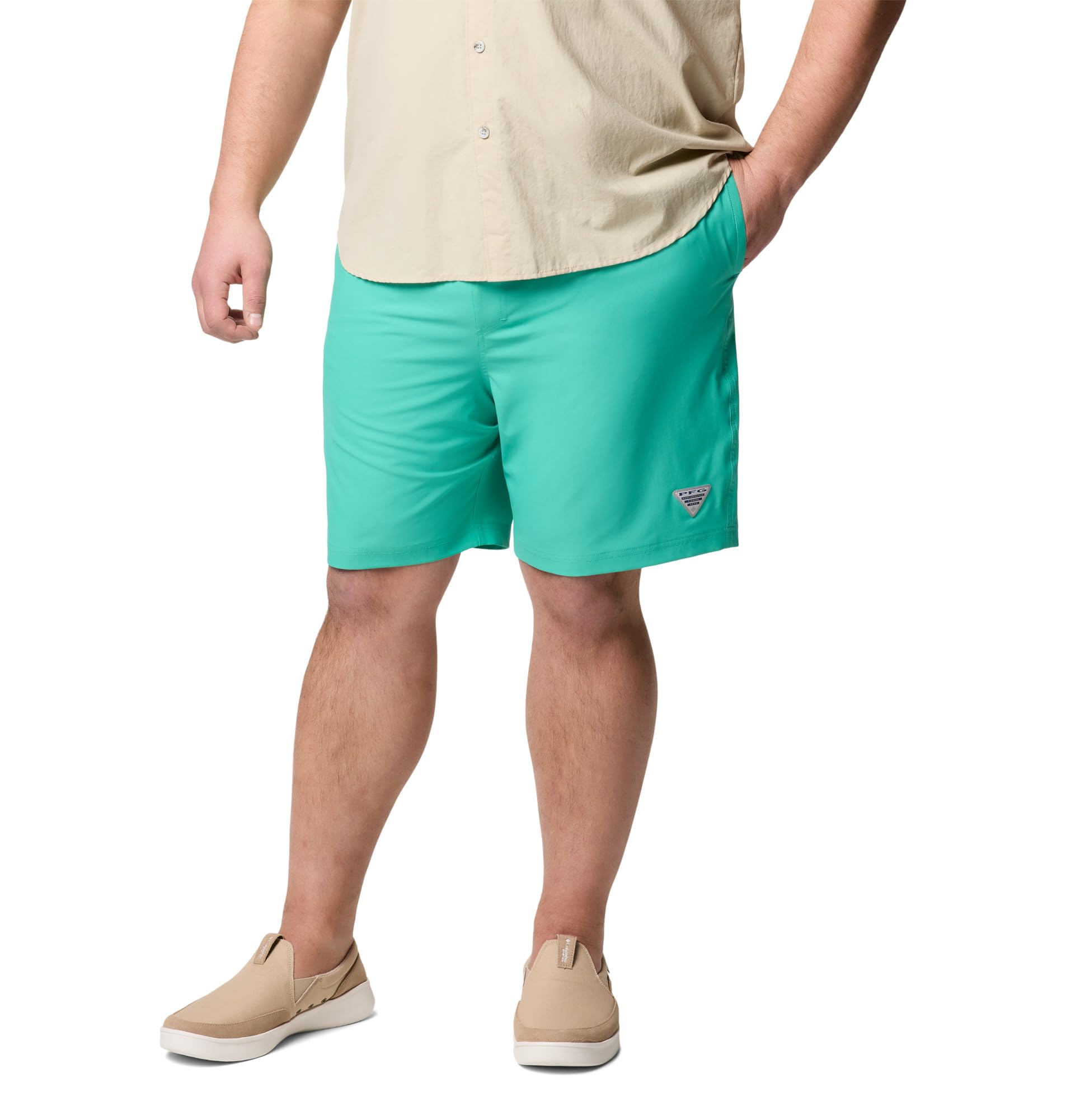 Columbia Men's PFG Rambler Water Short, Glaze Green, M x 6L