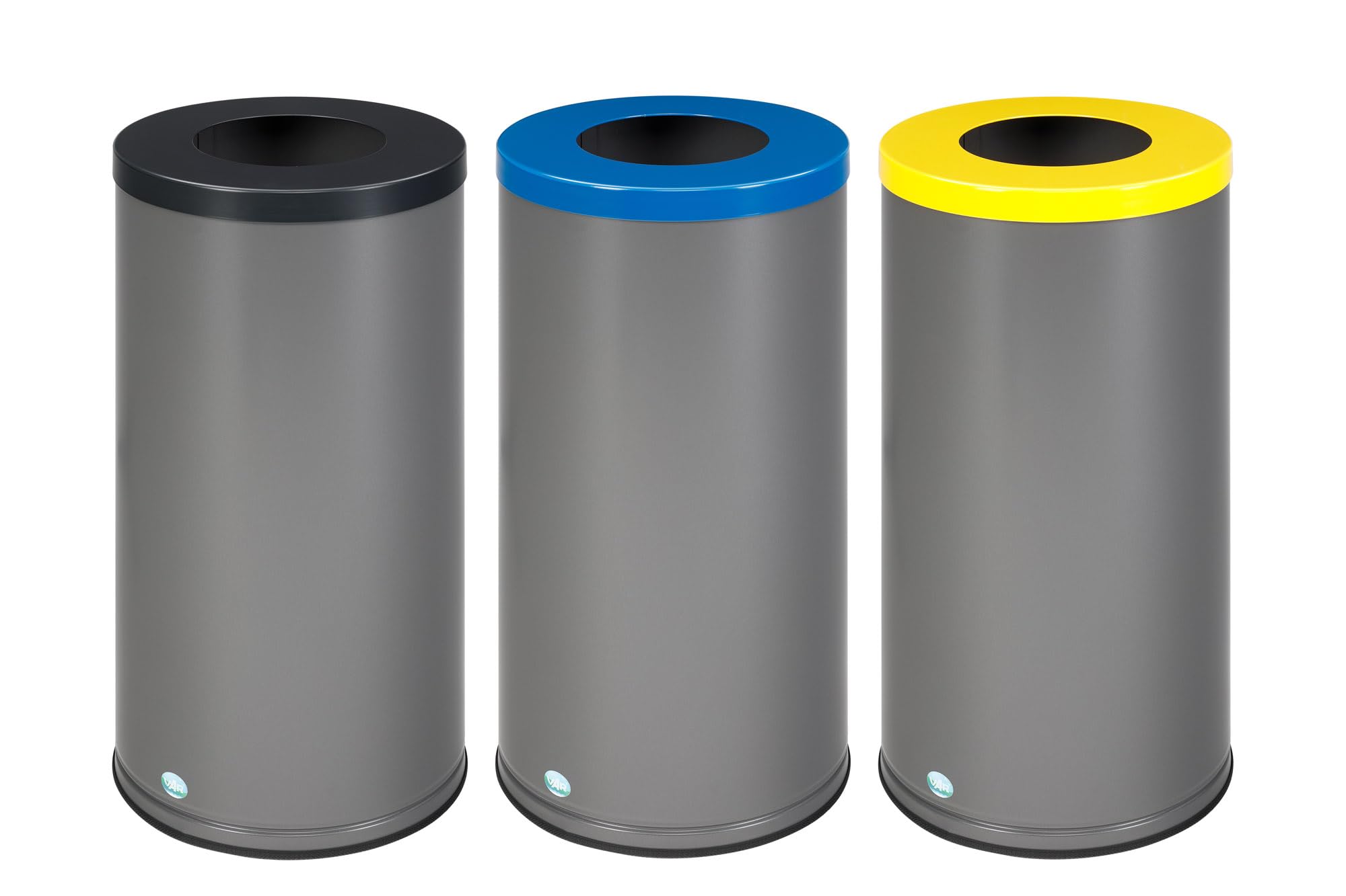 PROREGAL Robuster Wertstoffsammler mit Deckel | 70 Liter, HxBxT 70x36,5x36,5cm | Verzinkter Stahl | Anthrazit | Mülleimer Abfalleimer Müllkorb