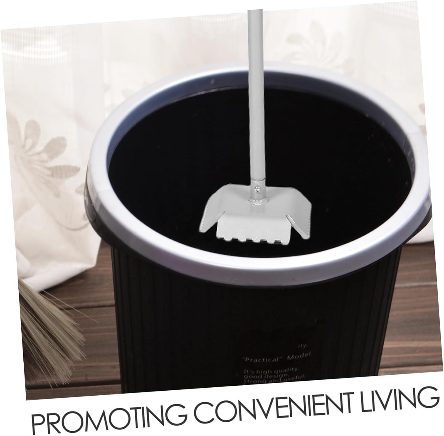 Trash Can Compactor Bin Squasher for Trash Cans Garbage Can Compactor Metal Garbage Compactor Metal Garbage Crusher Compact Trash Can Masher Bin Compactor Accessory Plastic Silver