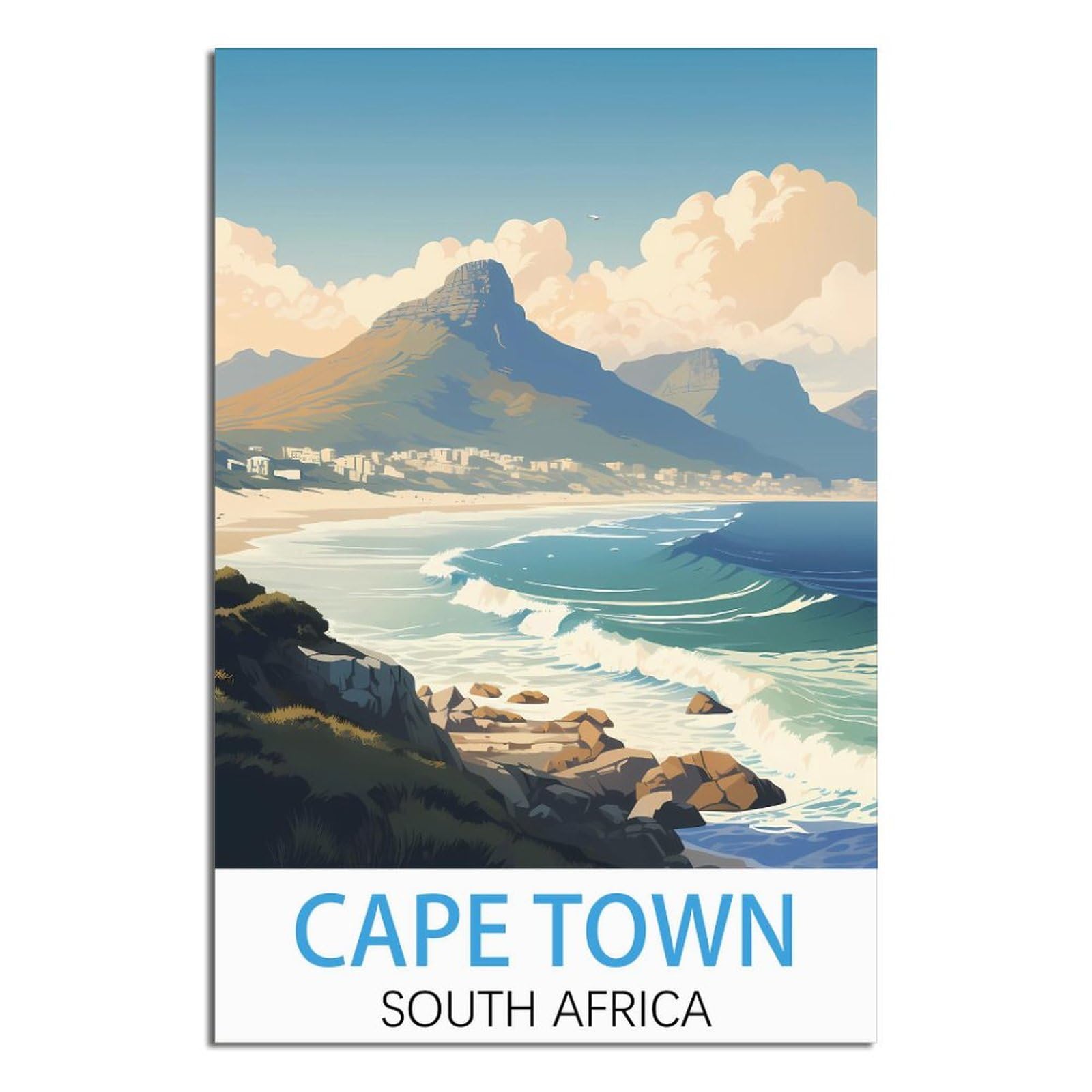 Naegv V470 5D Diamond Painting Kits For Beginners，Cape Town South Africa Gem Art Crafts Diamond Diy Kits For Wall Decor Home Office Decoration 30X40cm
