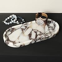 Vista 4 de 100% Natural Luxury Calaccata Viola Marble Small Hand Towel Tray Holder Organizer, Makeup Bathroom Holder