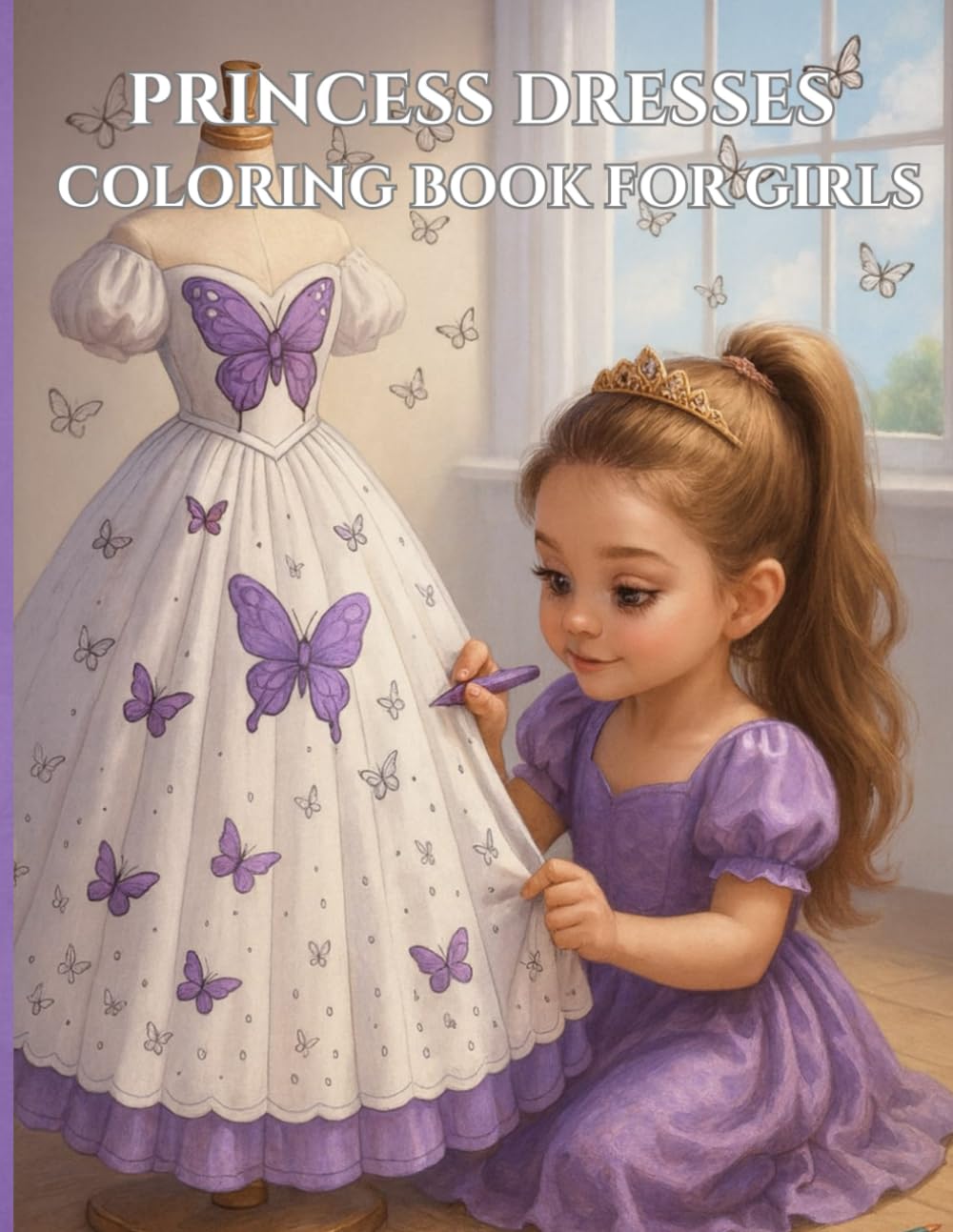 Princess Dresses Coloring Book for Girls – 50 Beautiful Princess Dress Designs for Creative Kids: Fun, Easy & Magical Dress Coloring Pages to Inspire Creativity, Imagination and Confidence