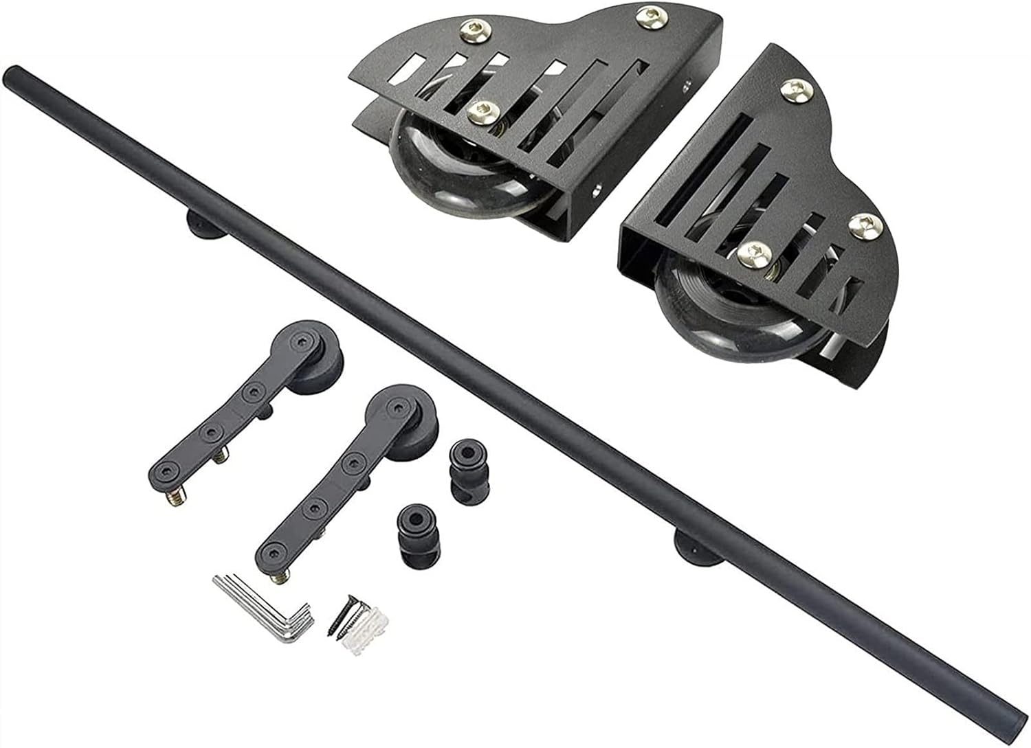 Rolling Library Sliding Ladder Hardware Kit Sliding Door Track Hardware Accessories, Mobile Ladder Hardware Kit (600cm(19.7 ft) track kit)