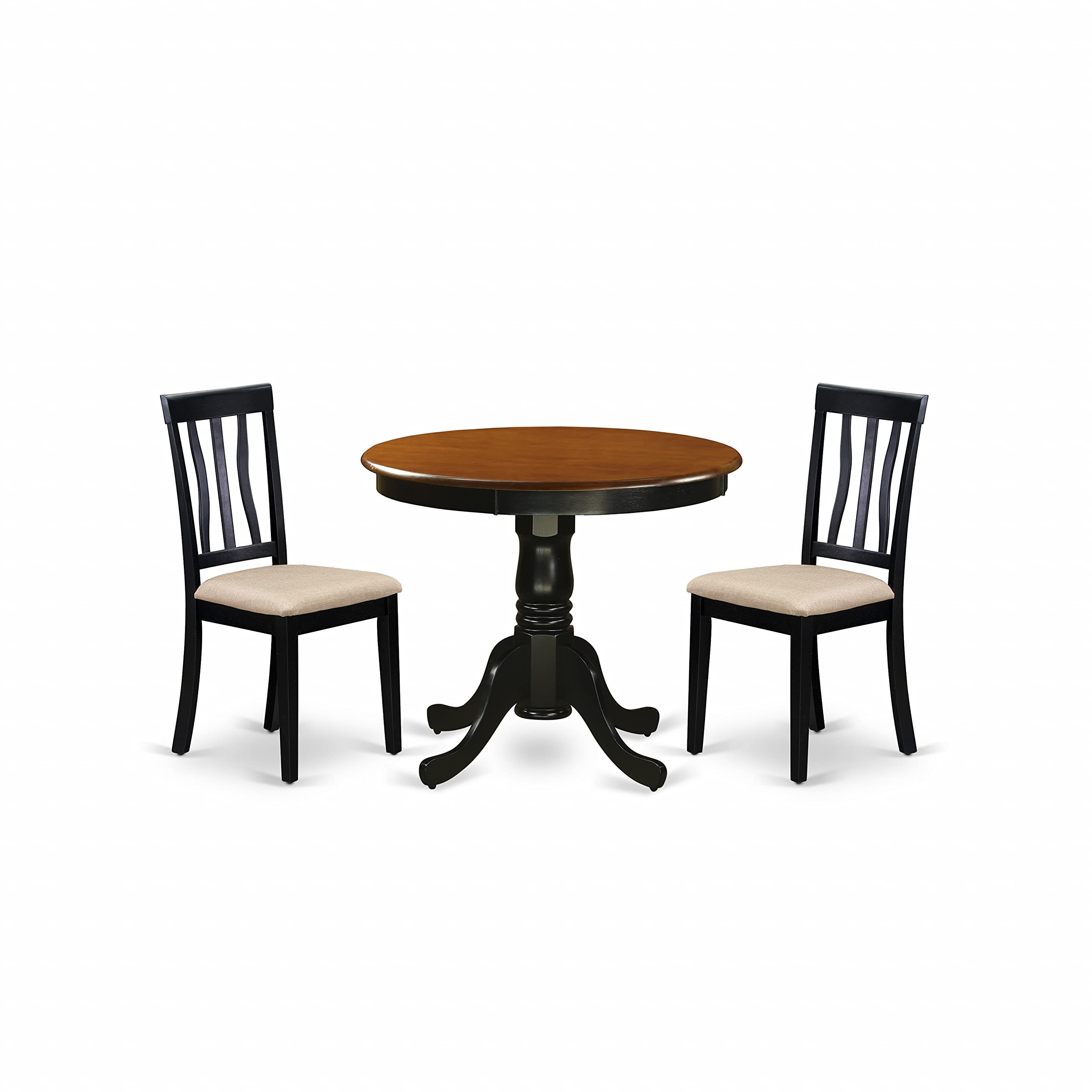Buy East West Furniture ANTI3 BLK C mid century dining table set 2 Fantastic wooden dining