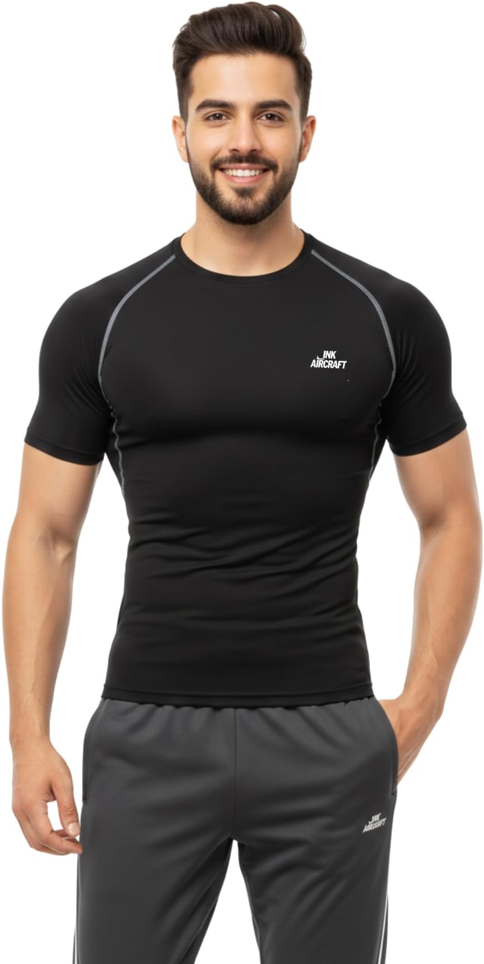 Compression Gym T-Shirt for Men | Slim Fit Workout Wear | Breathable Workout Athletic Tee for Fitness Training, Running, and Sports.