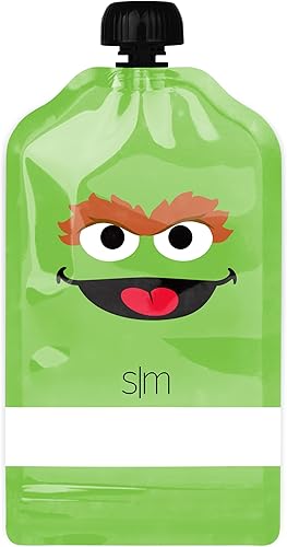 Miniatura 6 de Simple Modern Sesame Street Bolsas reutilizables de comida para bebés para niños pequeños, plástico sin BPA, aptas para alimentos, aptas para