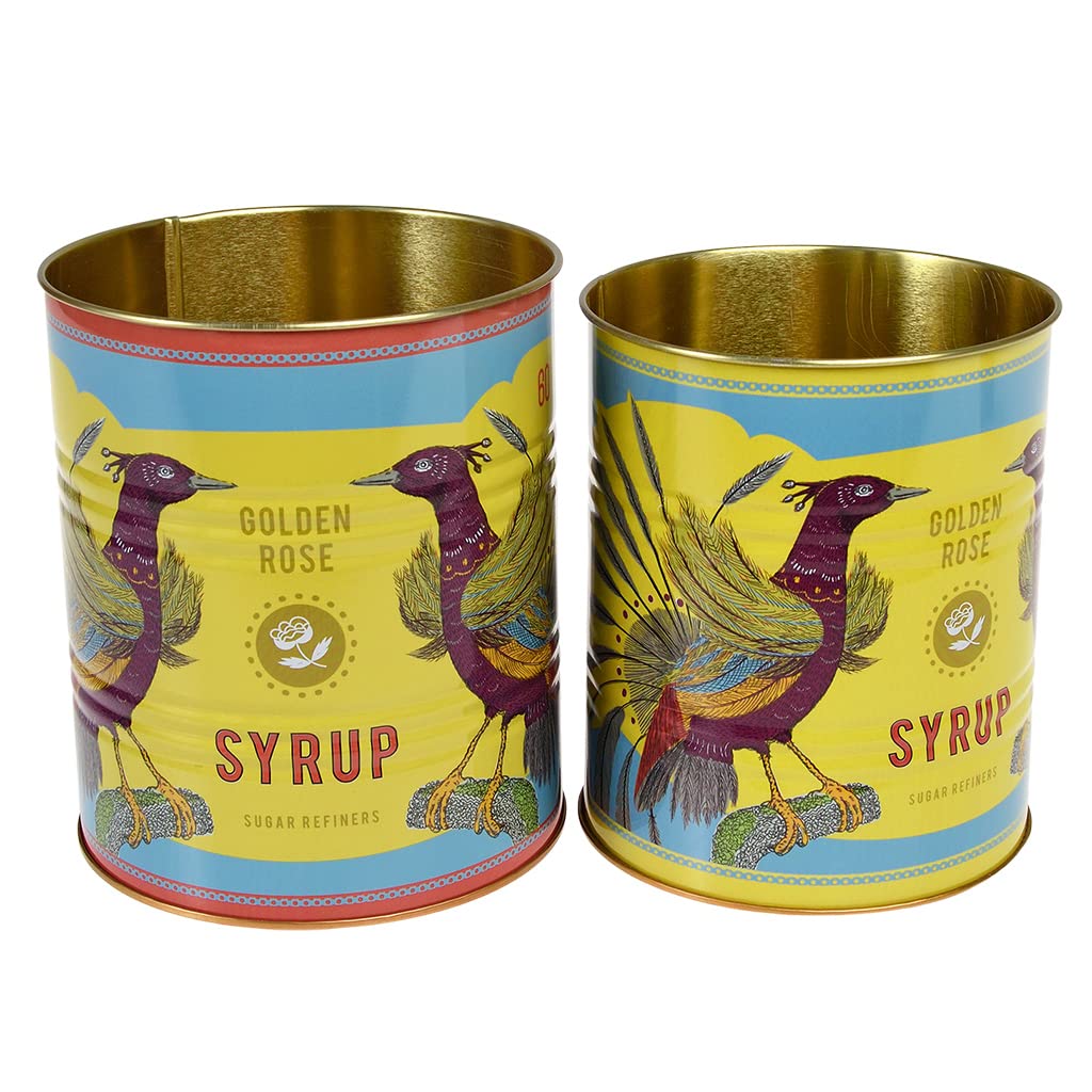 dotcomgiftshop Rex London Golden Rose Syrup Storage Tins Set of 2 - Vintage Kitchen, Medium — image 1