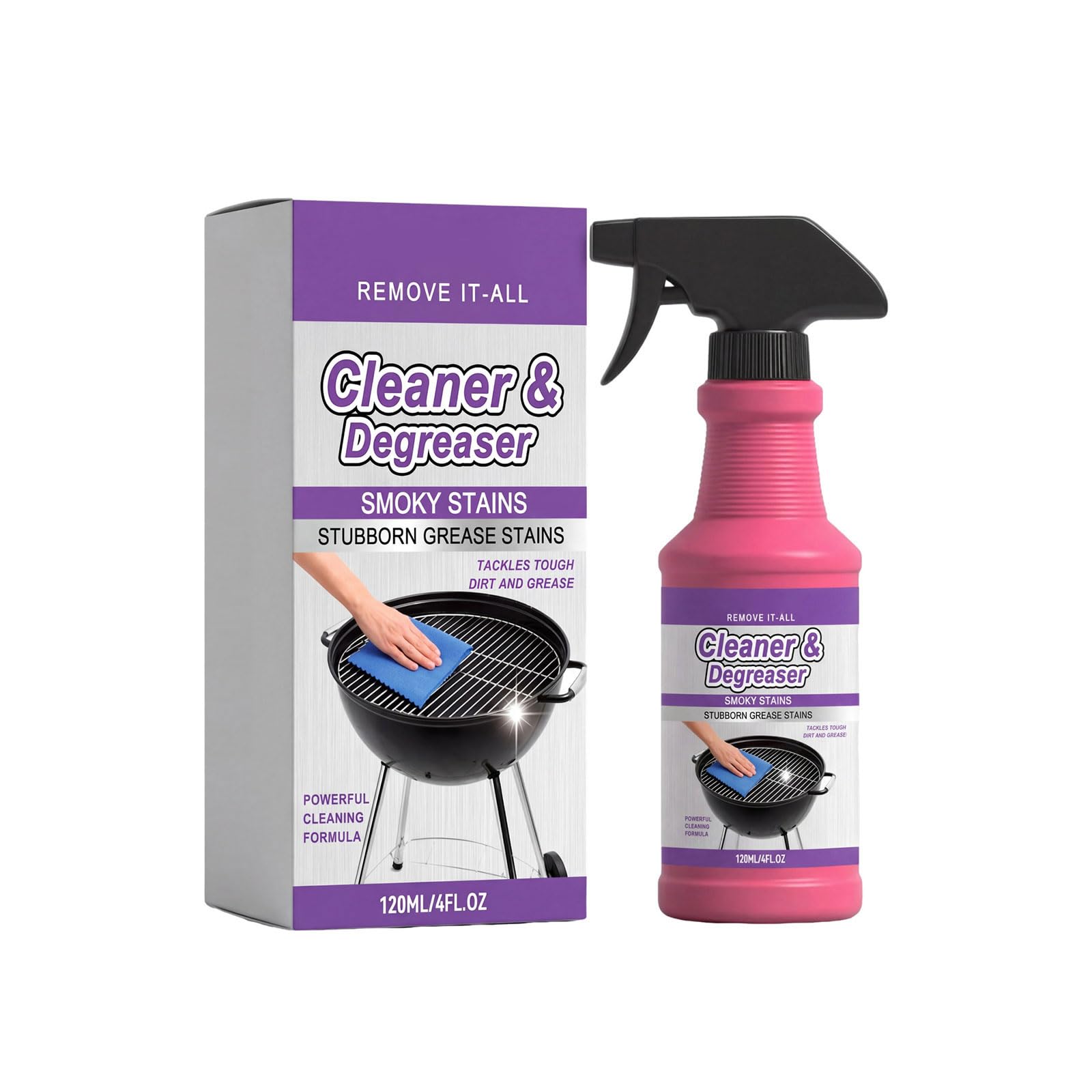 Oxxggkao Powerful Oil Stain Cleaner Grease Remover Gentle on Hands Kitchen Agent 120ml Oven