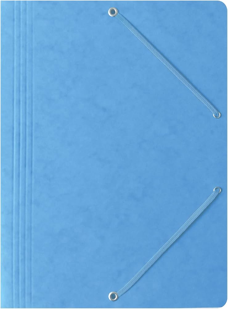 Carpetas Con Goma A4 - Pack De 10 Unidades En Azul Claro, Cartón Resistente Y 3 Alas Interiores