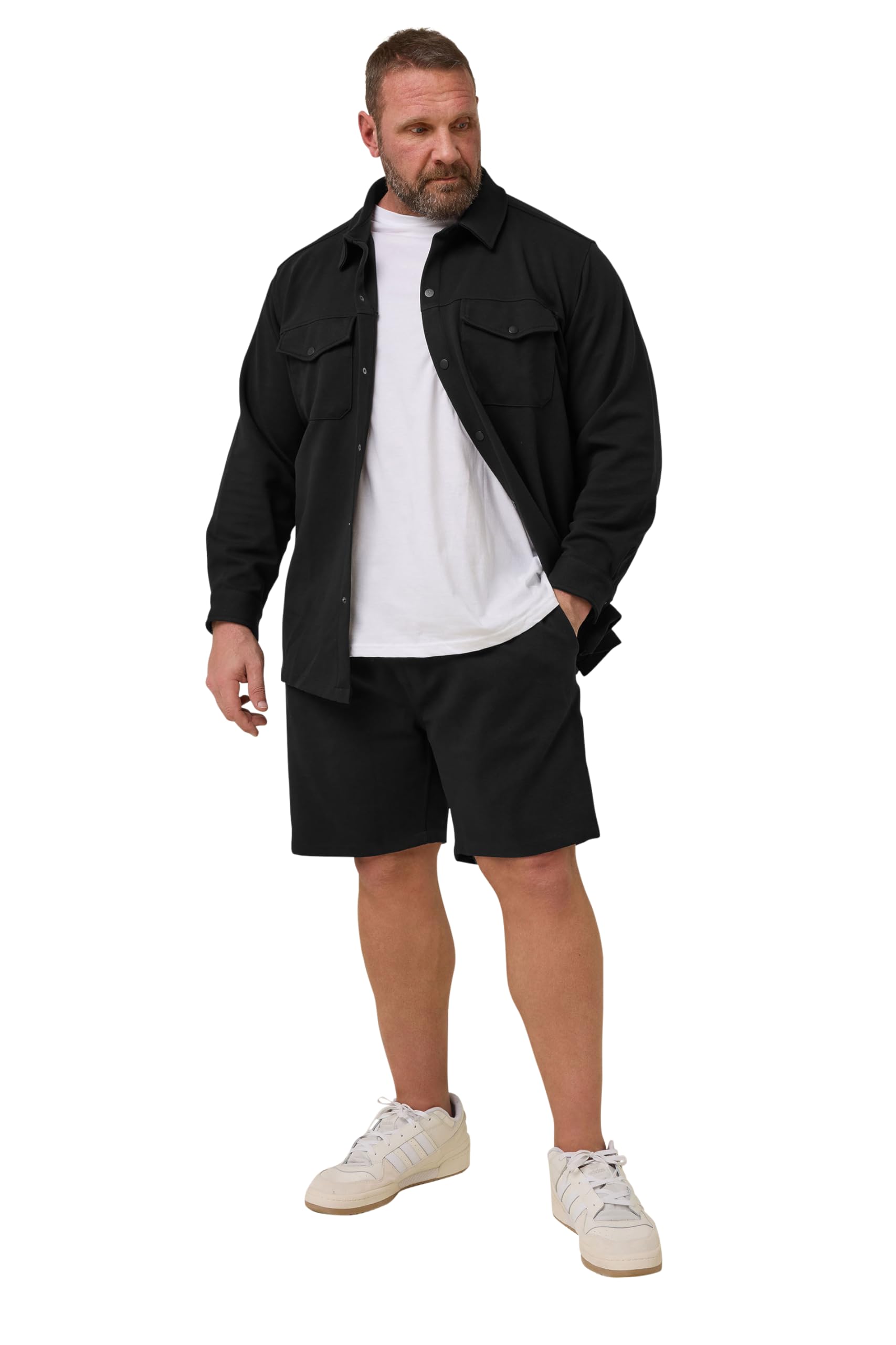 BadRhino Big & Tall Textured Jersey Shacket - Men's - Plus Size Curve