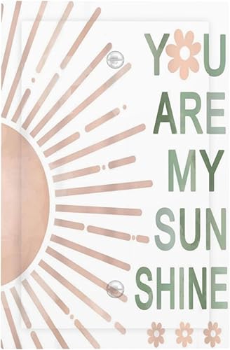 Miniatura 49 de Cubierta de interruptor de luz basculante de palanca de 2 bandas con textura de tablón rústico, diseño floral de mariposa y margarita