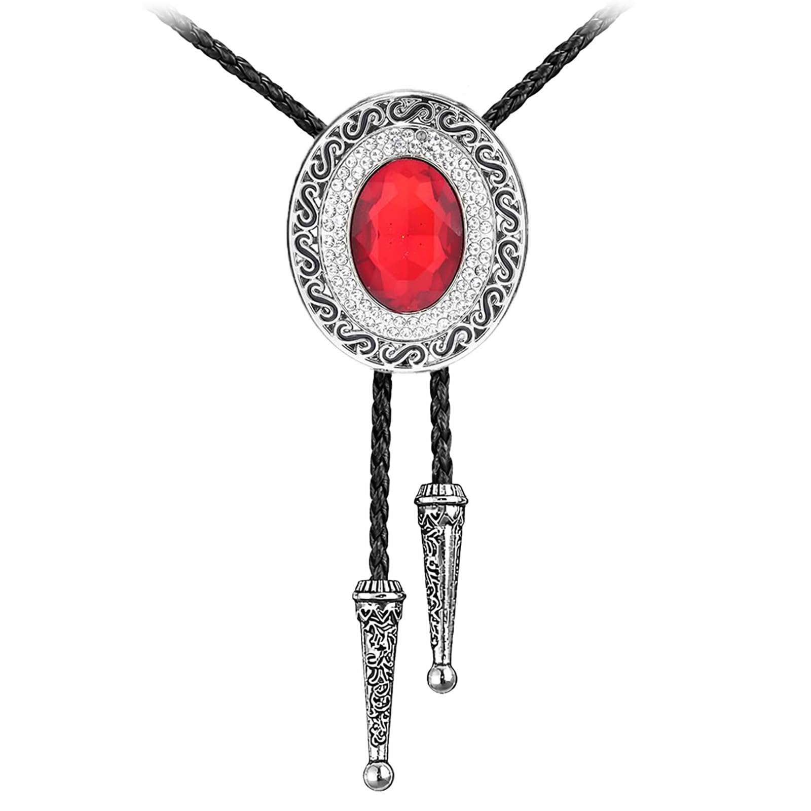 GelConnie Bolo Tie for Men Women Western Cowboy Turquoise Leather Necktie