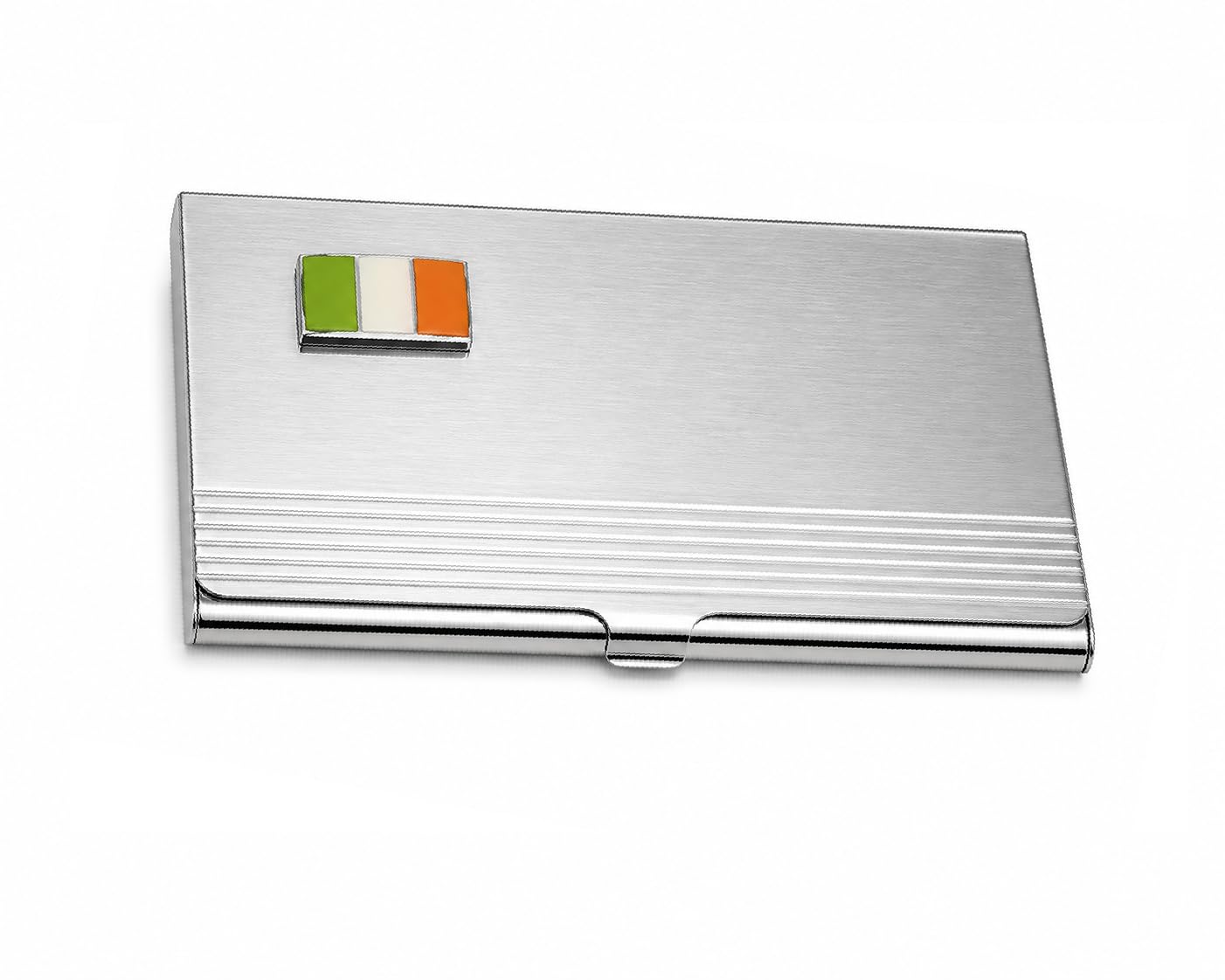 Premier Life Store Irish Flag Business Card Holder – Onyx Art BC04 Premium Ireland Business Card Case, Metal Card Holder for Irish Heritage, Business Professionals & Networking Events