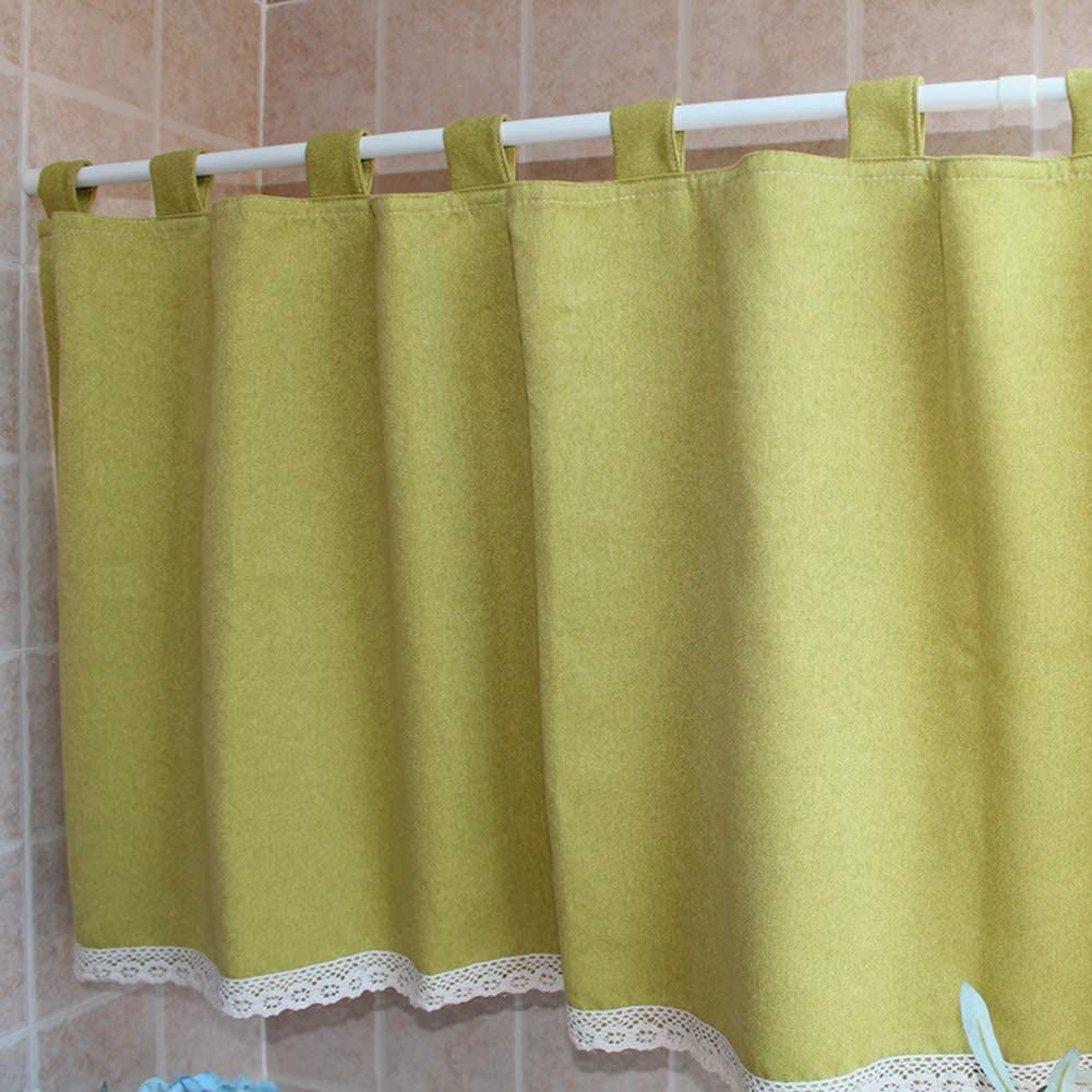 Petit rideau vert fait main 180x150 pour sublimer la fenêtre du salon