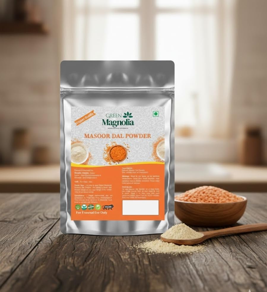 Image of Masoor Dal Powder for Face & Skin Pure & Natural Red Lentil Powder No Chemicals No Artificial Color Ideal For Skin Cleansing Exfoliation & Tan Removal (100gm)