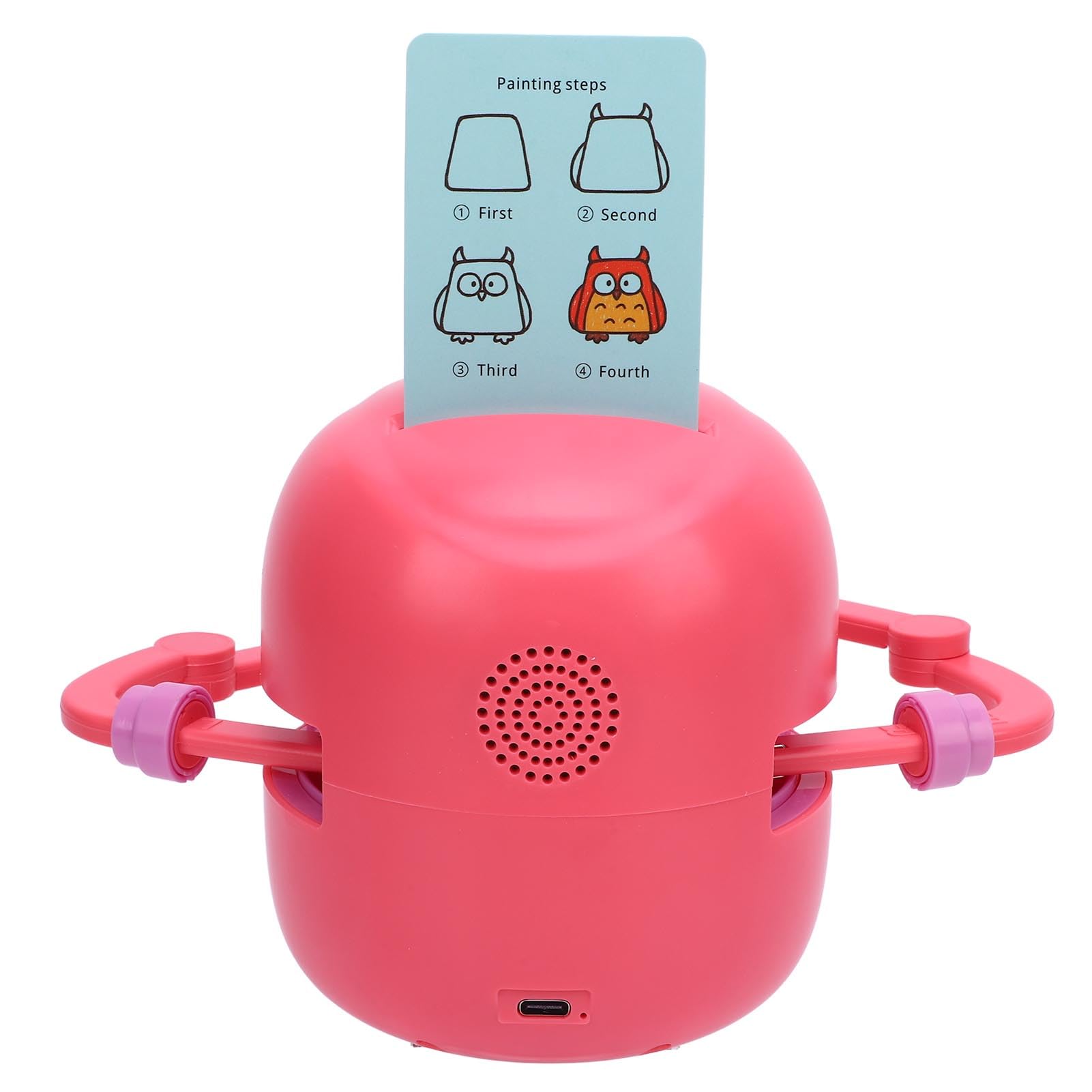 FILFEEL Robot de Dibujo para Niños – Máquina de Dibujo Educativa Interactiva con 100 Tarjetas y 14 Bolígrafos – No Requiere Aplicación, Construcción de ABS, Ideal para Iluminación Artística, (Pink)