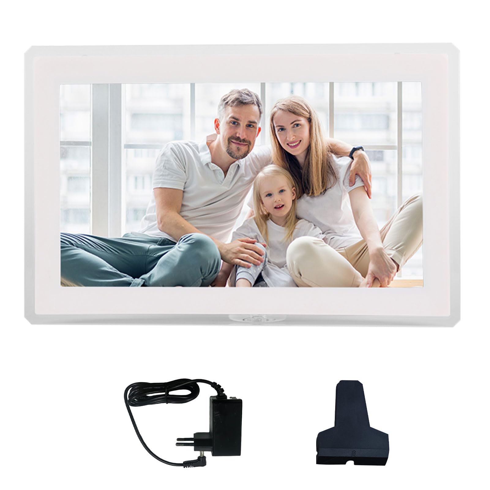 Andoer Cornice Digitale da 15,6 Pollici Cornici per Foto Elettroniche Touchscreen Wi-Fi Memoria Integrata da 32 GB (Stecker UE)