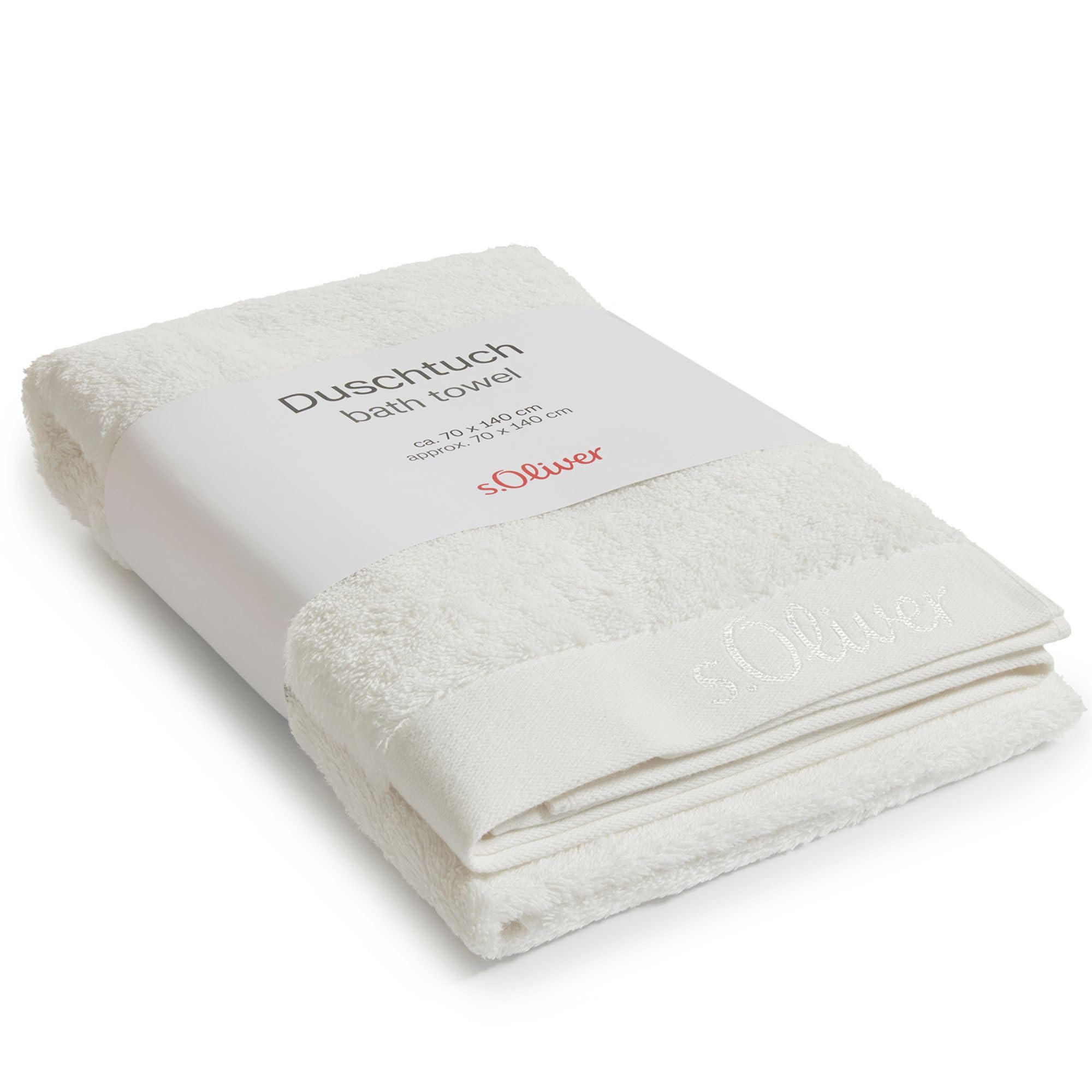 s.Oliver Bath Towel 70 x 140 cm - 100% Cotton, 600 g/m², Soft & Absorbent, Bath Towel Cream