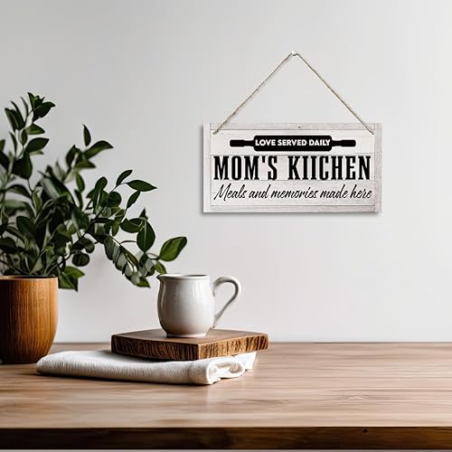 Miniatura 4 de Decoración de cocina de campo, cocina de mamá, arte de pared retro de 11.8 x 5.9 pulgadas, arte de pared rústico de granja, regalos de inauguración