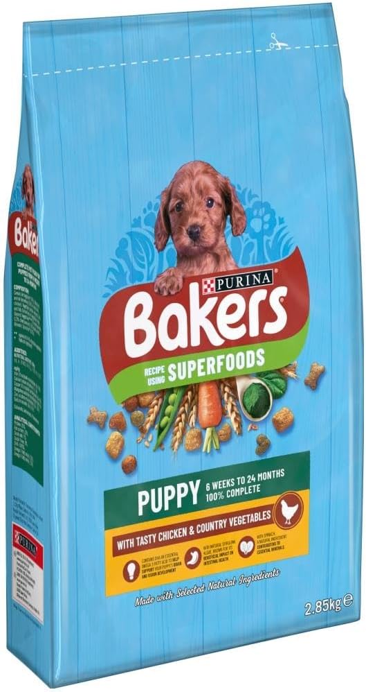 Bakers Puppy Dry Dog Food Chicken & Vegetables, 2.85kg Amazon.co.uk Pet Supplies