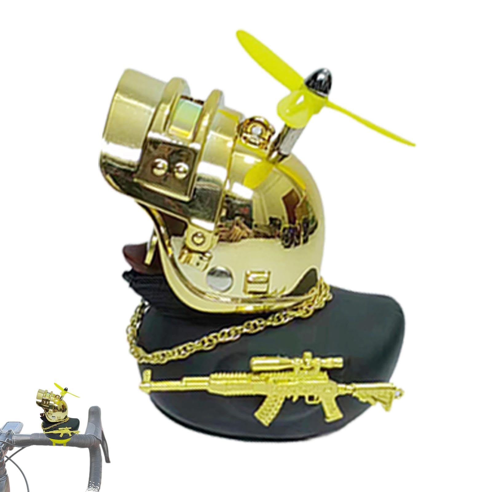 Duck Car Accessories | Car Ornaments Duck with Propeller Hat - Motorcycle Handlebar Duck, Car Dashboard Decorations, Car Duck Decor for Truck, Bike, RV, Scooter — image 1