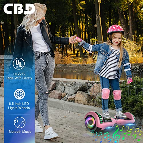 CBD Scooter with Corlorful LED Lights,6.5\" Wheels, Dual 300W Motor Scooter for Kids Girls Boys Adults, All Ages,pink - Thumbnail 6