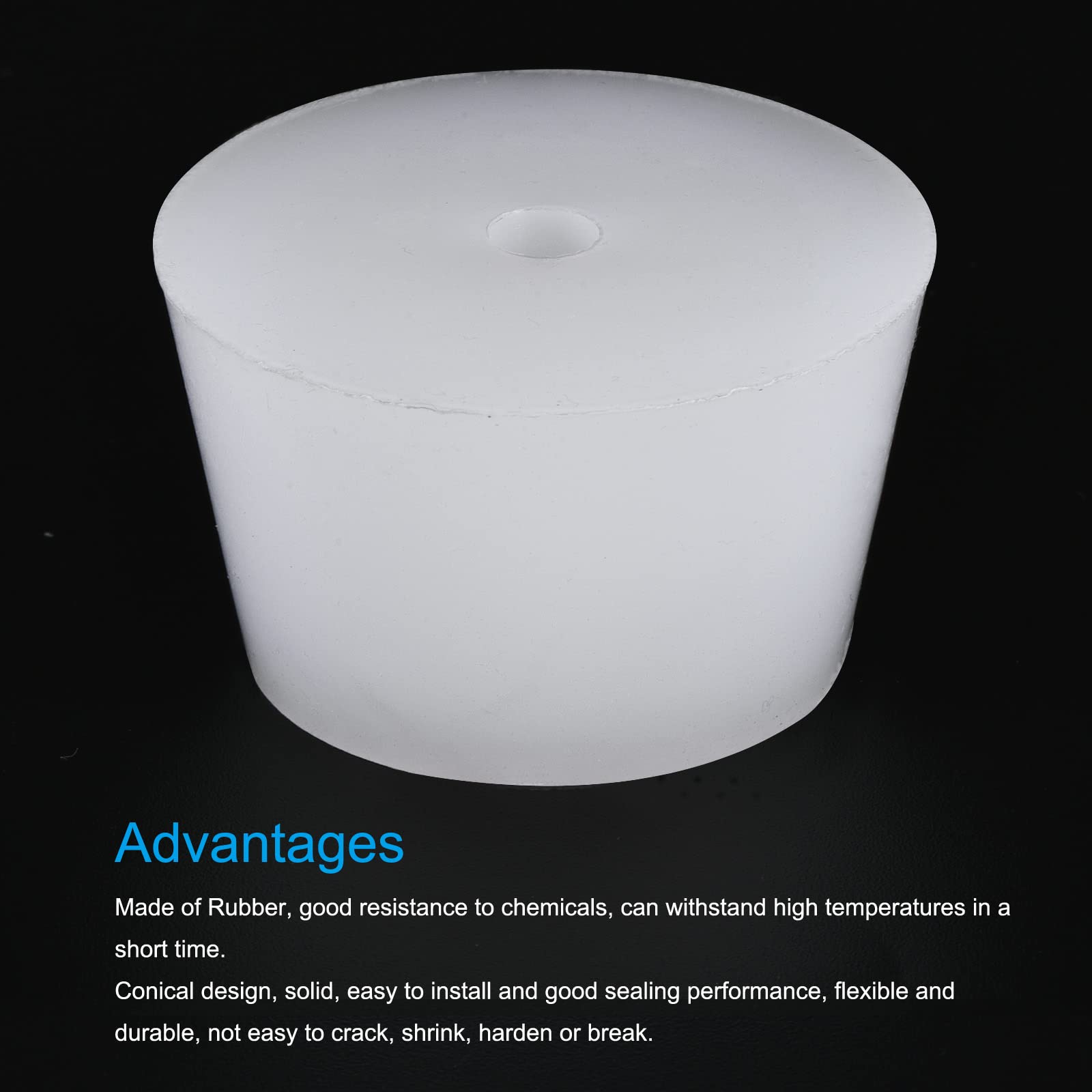 MECCANIXITY Silicone Rubber Tapered Plug 44mm to 55mm with Hole White for Powder Coating, Painting, Anodizing, Plating, Sandblasting, Laboratory Use — Amazon image 4