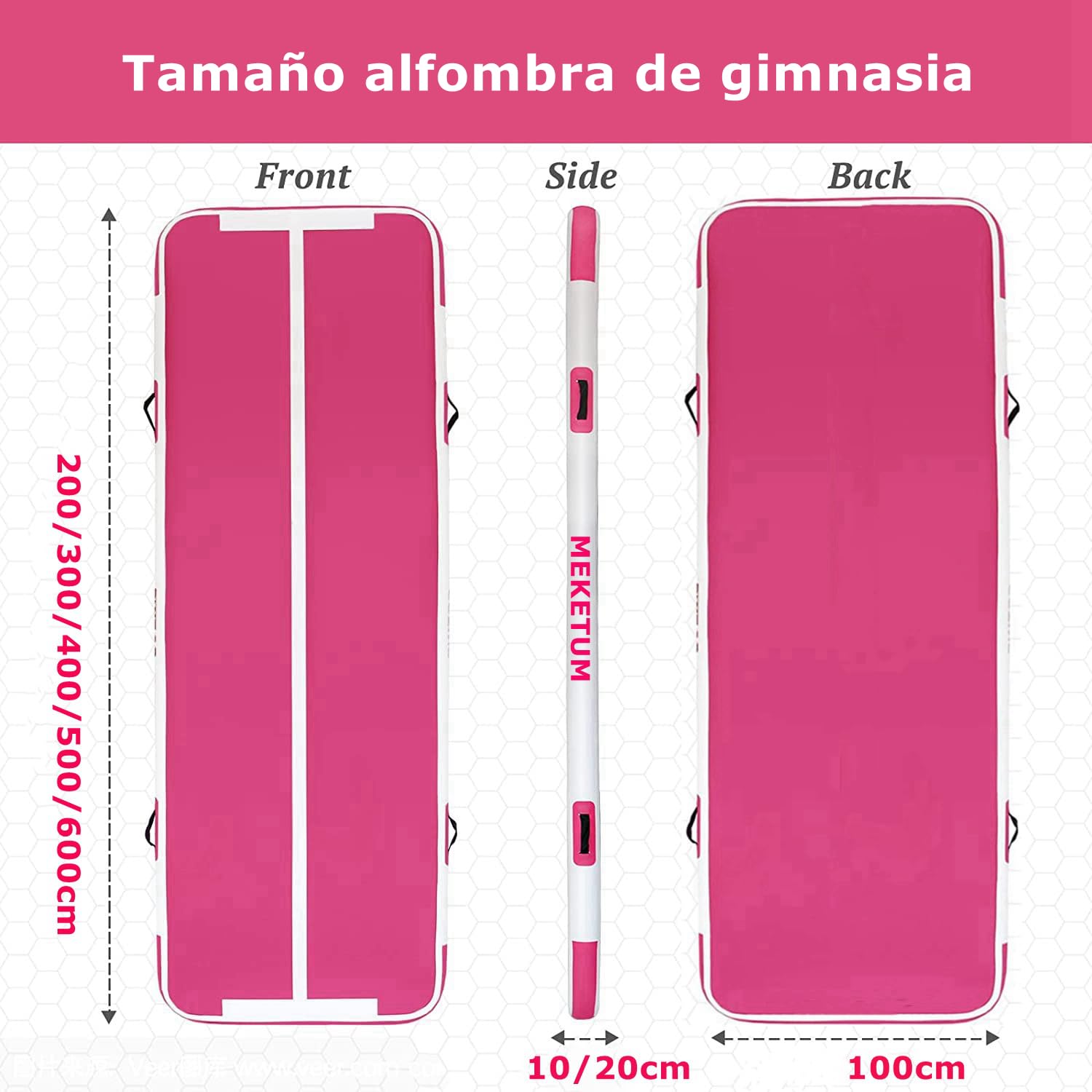 Air Track Colchoneta Gimnasia Ritmica 2 3 4 5 6 m Hinchable 10/20cm Gruesa Colchoneta Deportiva con Bomba de Uso doméstico/Entrenamiento/Rodar/Saltar/Fitness/Yoga/Entretenimiento acuático — view 4