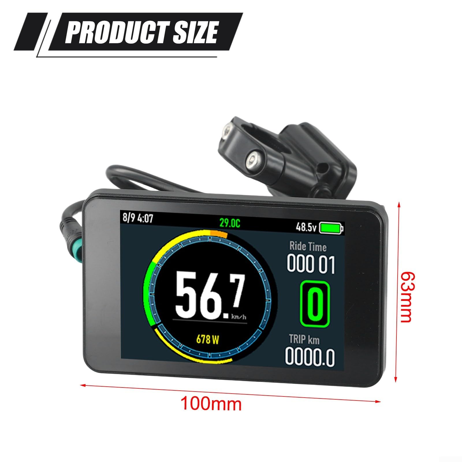 Bike Computer Psytfei Electric Bicycle LCD Display Meter 5pin