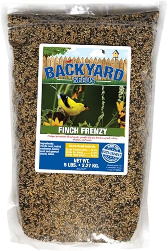 Backyard Seeds - Mezcla de frenesí de pinzón con cardo, canario, semillas de ave de mijo (5 libras)