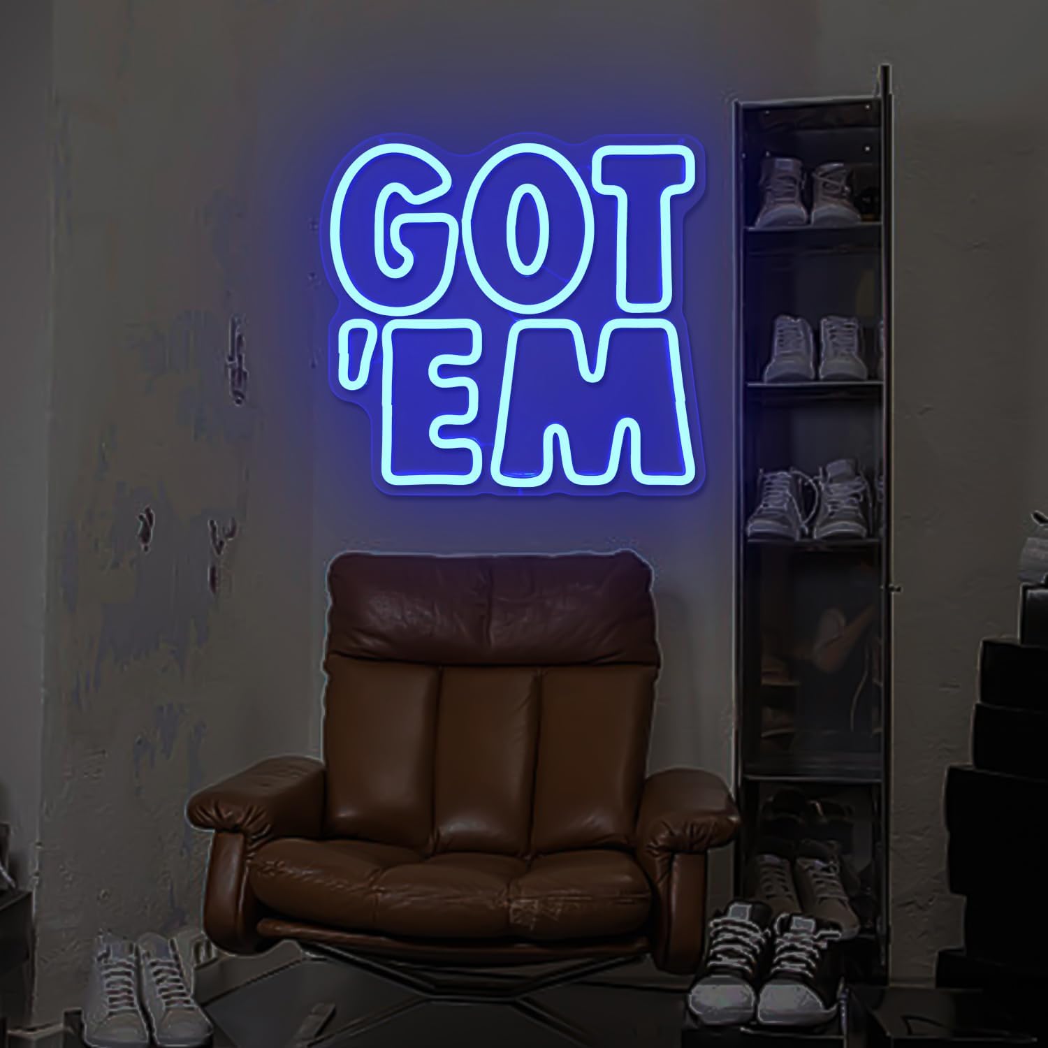 Got'E Neon Sign Dimmable Sneakerhead Led Neon Sign Sneaker Room Wall Decor Neon Light Sign Light Up Signs for Wall Decor Shoe Store Sports Room Decor Gift Living Room Bedroom(Blue)