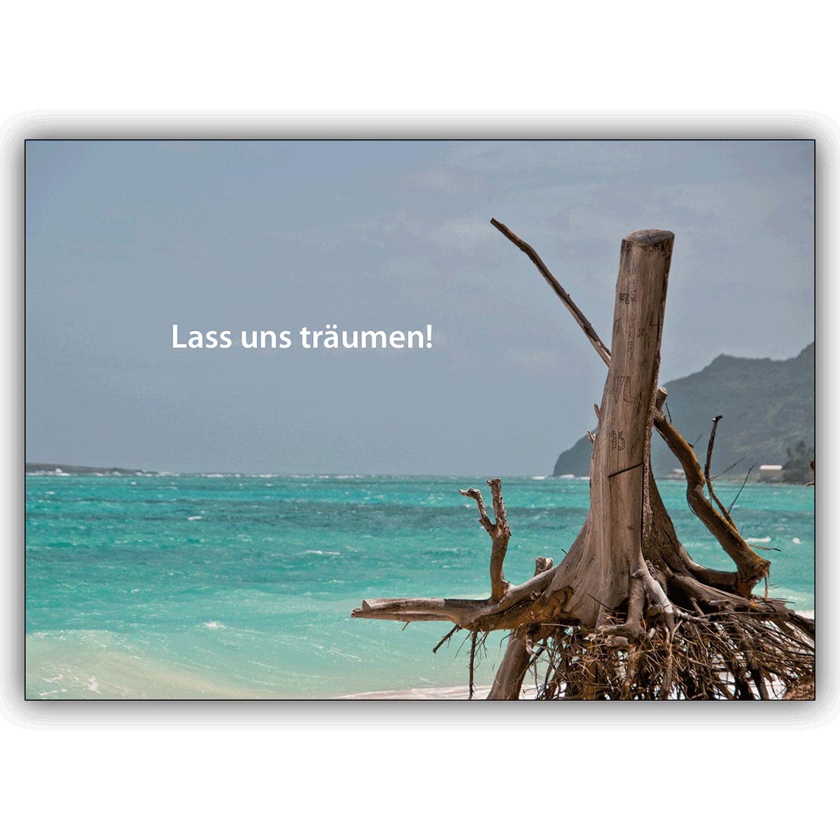 Kartenkaufrausch 16 Liebeskarten (16er Set): Romantische Insel Grußkarte: Lass uns träumen • lustige Grußkarte mit Umschlag, hochwertig und schön