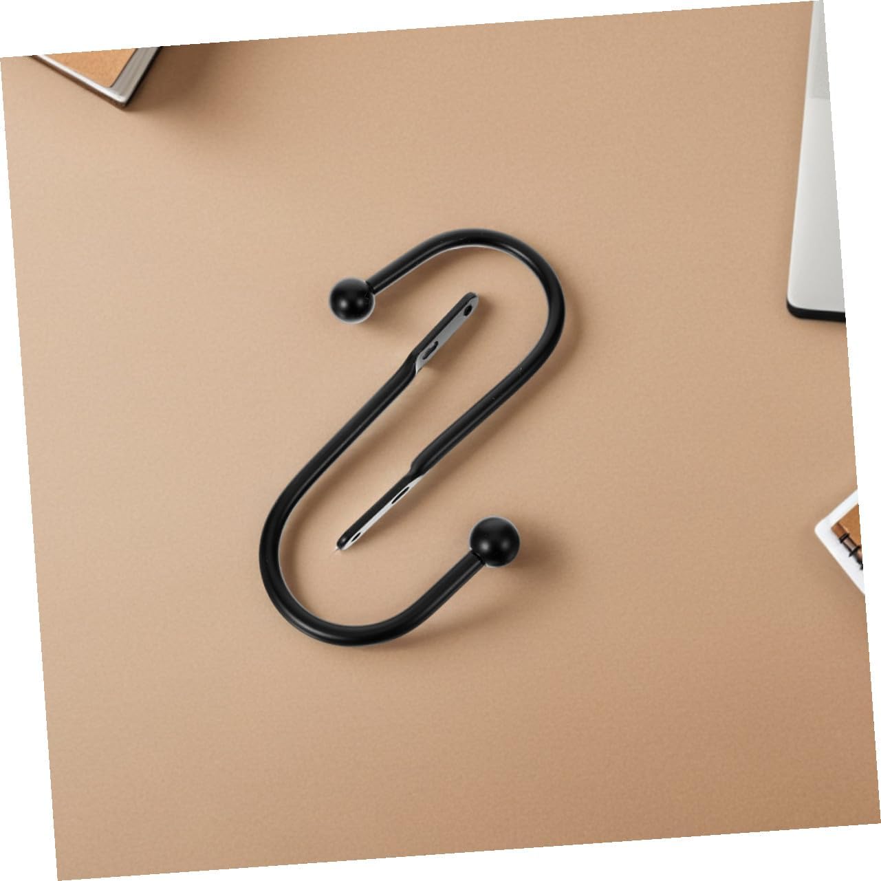 Uonlytech 4pcs Black Metal Curtain Tie-Backs U-Shaped Drapery Holdback Hooks for Wall Mount, Curtain Hanging Clips for Living Room and Bedroom Window Treatment