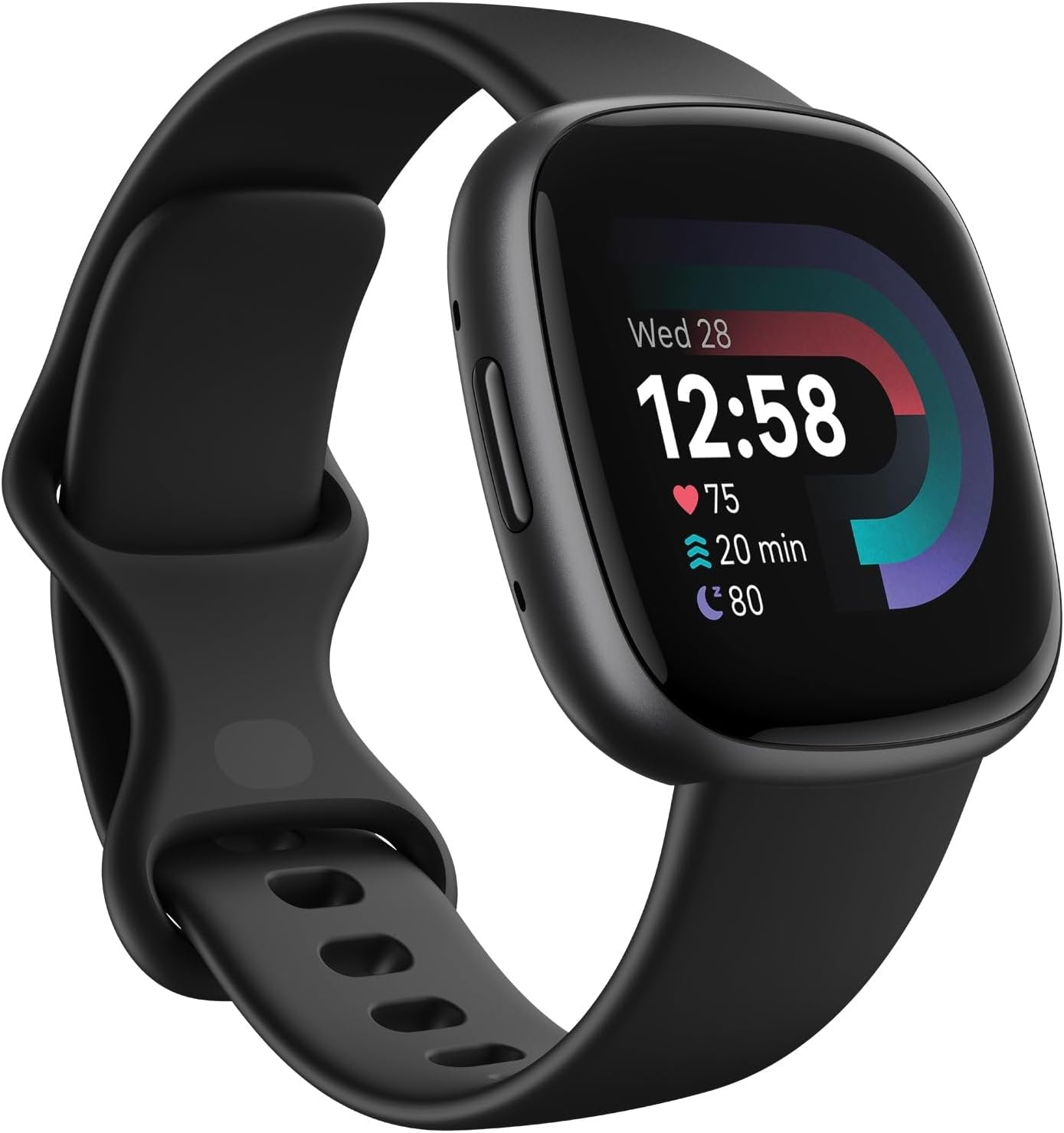 Versa 4 Health & Fitness Smartwatch with GPS, 24/7 Heart Rate, Sleep Tracking, Workout Modes, Built-in Alexa, Water Resistant, 6+ Day Battery Life - Black