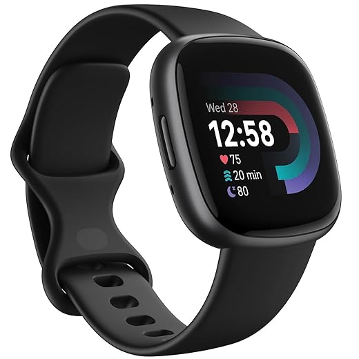 Fitbit Versa 4 Health & Fitness Smartwatch with GPS, 24/7 Heart Rate, Sleep Tracking, Workout Modes, Built-in Alexa, Water Resistant, 6+ Day Battery Life - Black
