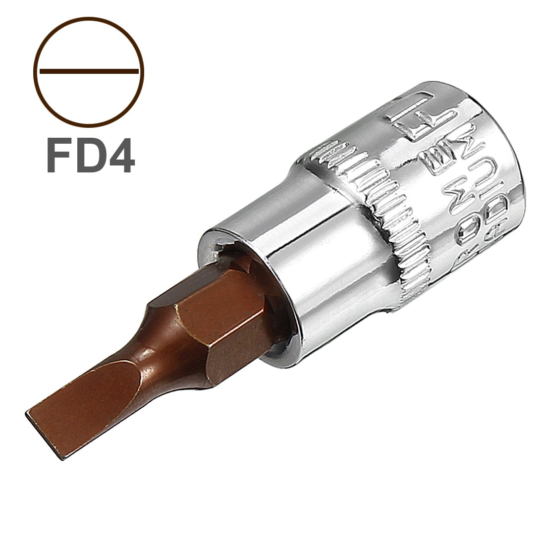 Sourcingmap 2pcs 1/4" Drive x 4mm Slotted Bit Socket, S2 Steel Bits CR-V Sockets 1.5" Length Use with Ratchet Wrench - Image 2