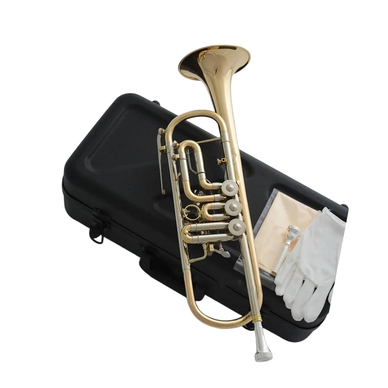 Professionelles Instrument Trompete Goldenes Messing Drehventil Trompeten Kupfernickel Stimmrohr
