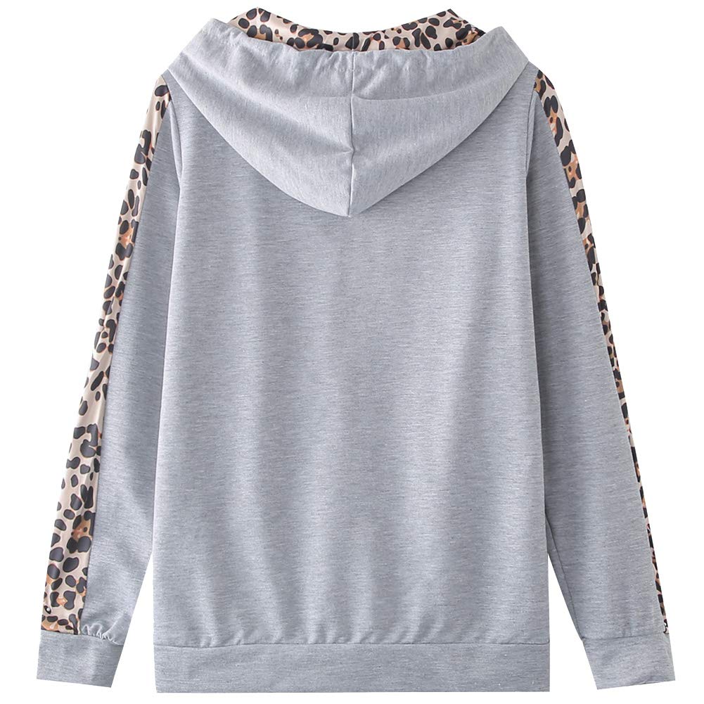 amropi Femme Survêtement Ensembles Imprimées Léopard Tenues Pull à Capuche et Jogging Pantalons Ensemble de Sport