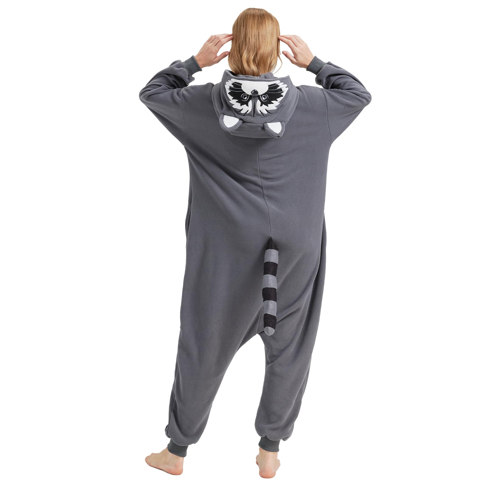 Procione Onesie Adulto Pigiama Halloween Cosplay Carnevale Animale Pigiameria Donna Uomo