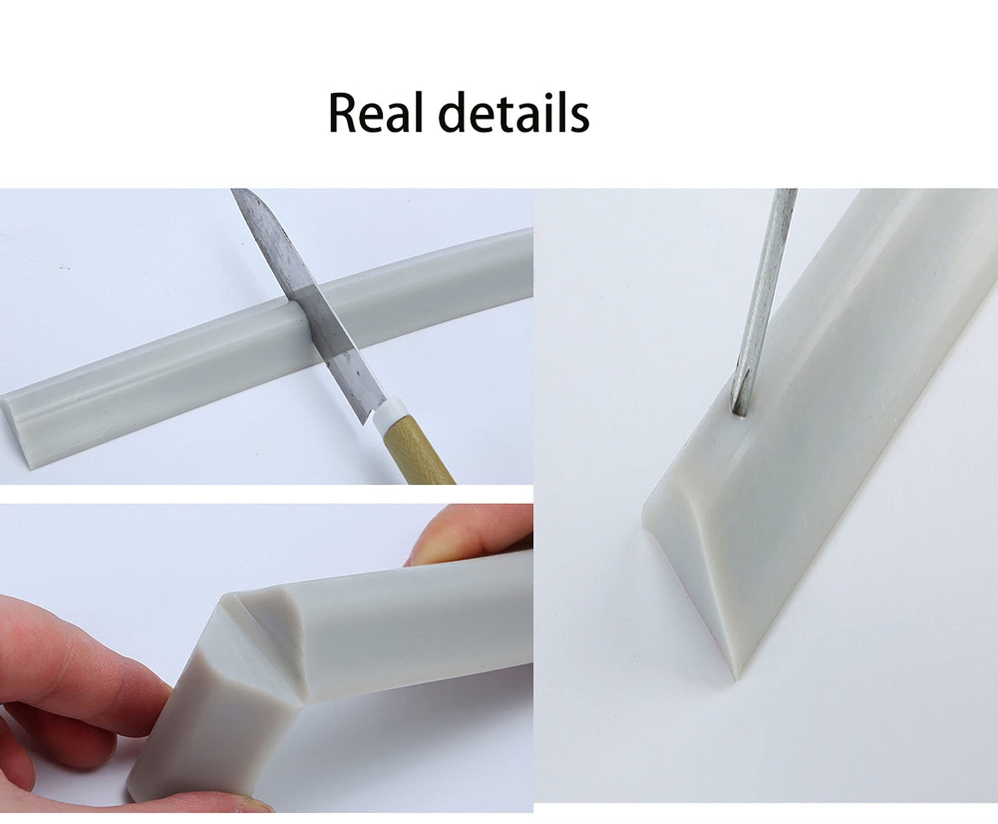 Barrera de ducha – Junta de silicona para suelo de baño, umbral de ducha plegable y protector contra salpicaduras, 80-300 cm para un sellado eficaz del agua
