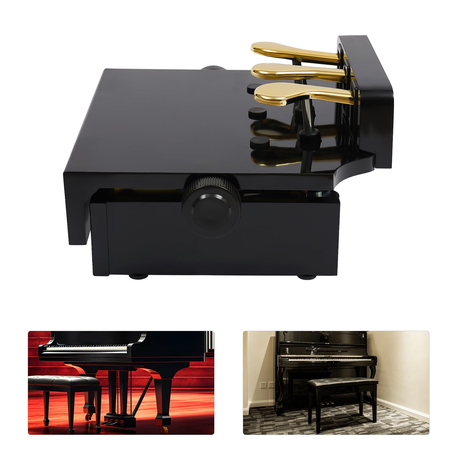 Panca di estensione del pedale del pianoforte prolunga per pianoforte per bambini altezza regolabile con 3 pedali rialzista pedaliero sustain pedale sud pedale accessori per pianoforte