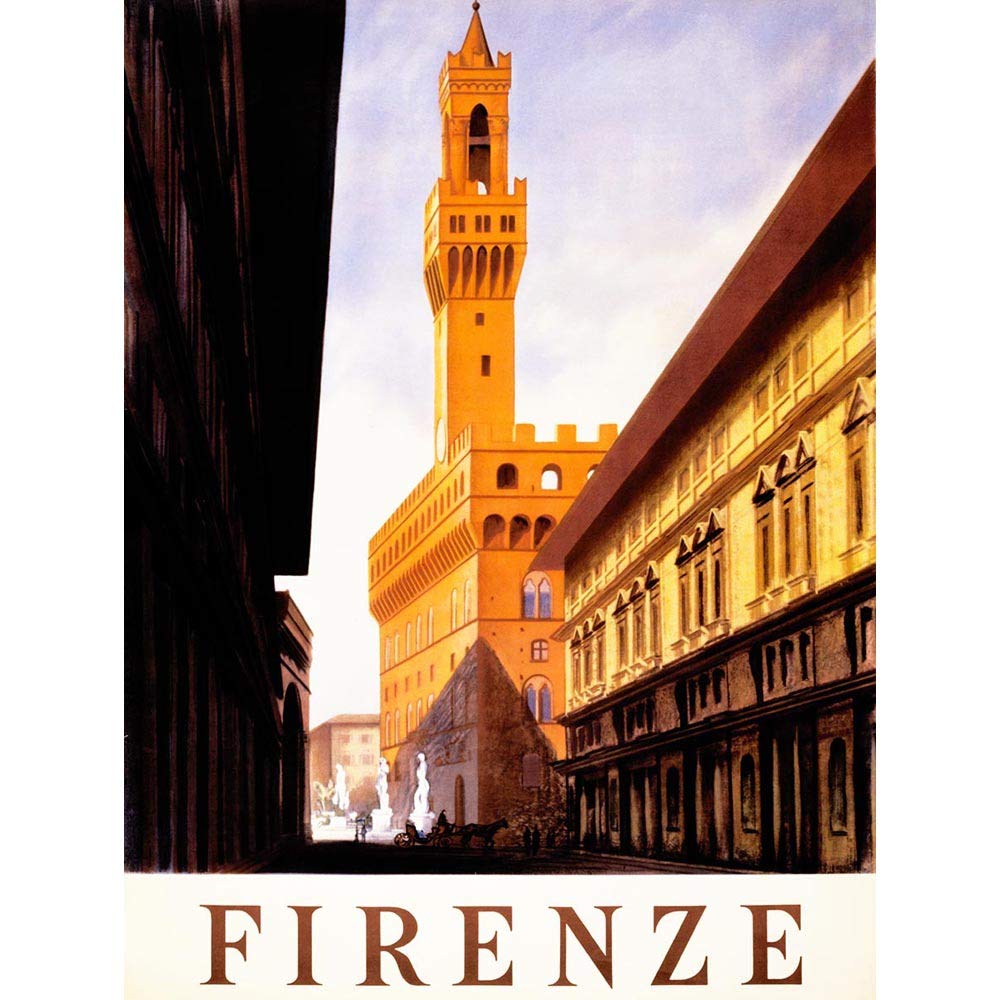 Wee Blue Coo Unframed Paper Vintage Travel Advert Firenze Florence Italy Art Print Poster Wall Decor 12X16 Inch