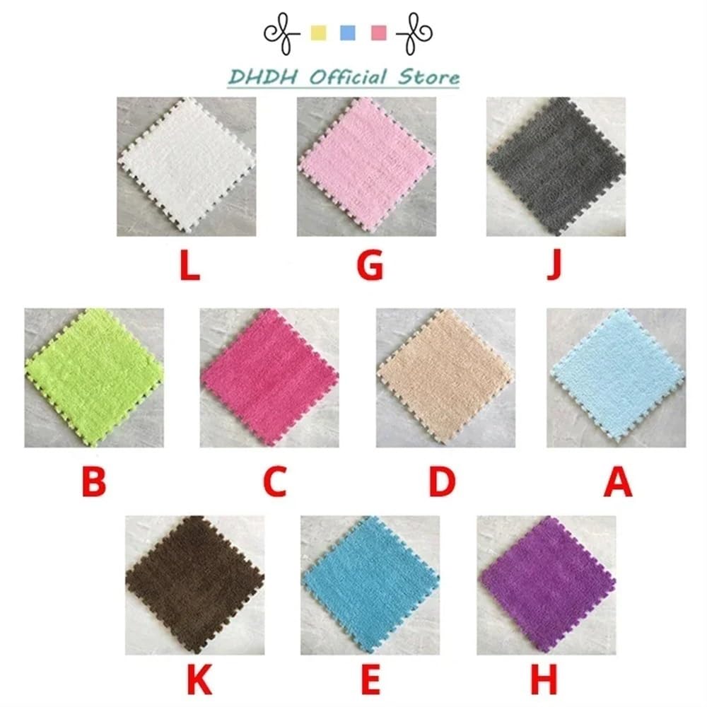 Mata do układania puzzli Piankowa mata podłogowa typu puzzle, opakowanie 18 łączonych płytek dywanowych, wielokolorowe(Apricot and Gray)