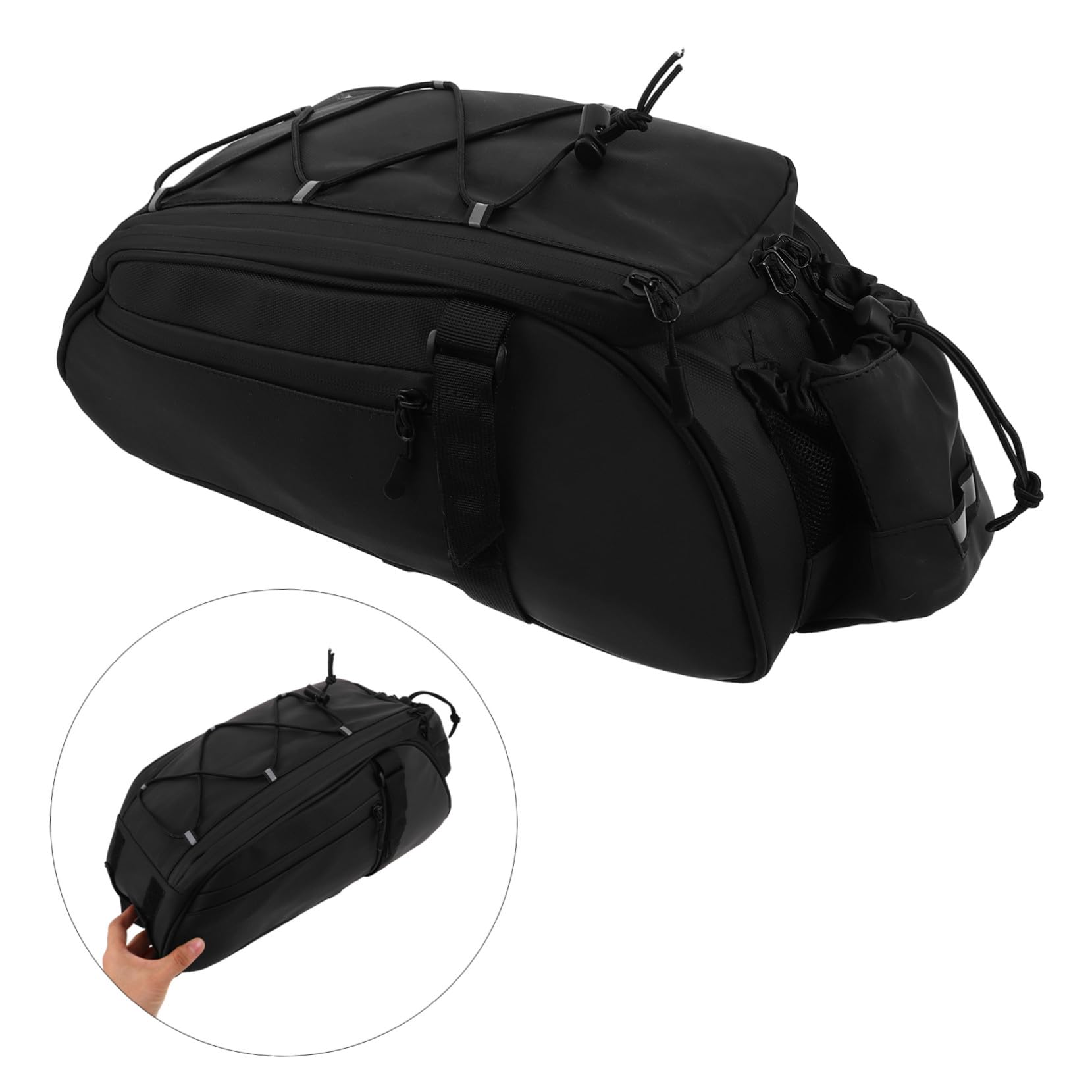 TOYANDONA Borsa Posteriore per Portapacchi Bici Grande capacità Antivento e Stabile per Ciclismo Urbano e Avventure Offroad Compatibile con Mountain Bike Bici da Corsa ed Scooter