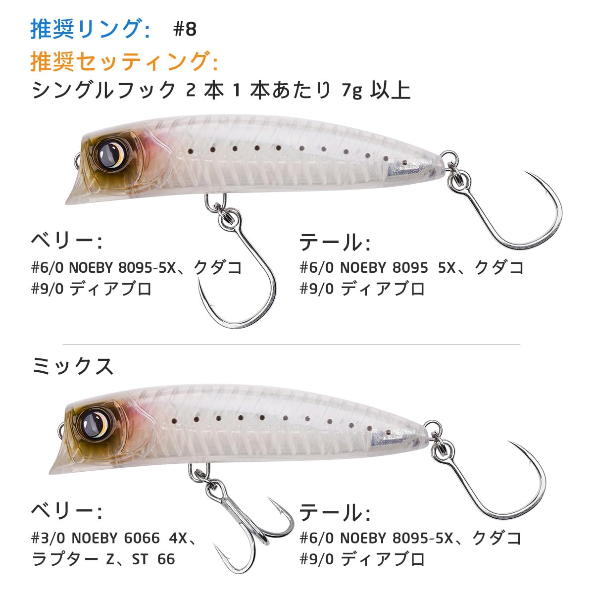 Amazon.co.jp: ノービ（Noeby） ポッパールアー 160mm 83g