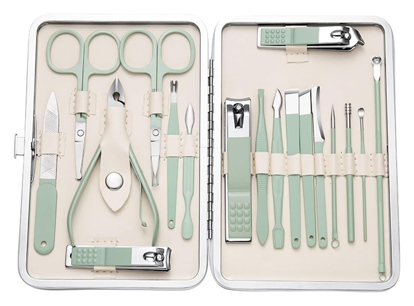 Kit de Cuidado de uñas, Herramientas de manicura, cortaúñas y Accesorios para Uso doméstico (Verde)