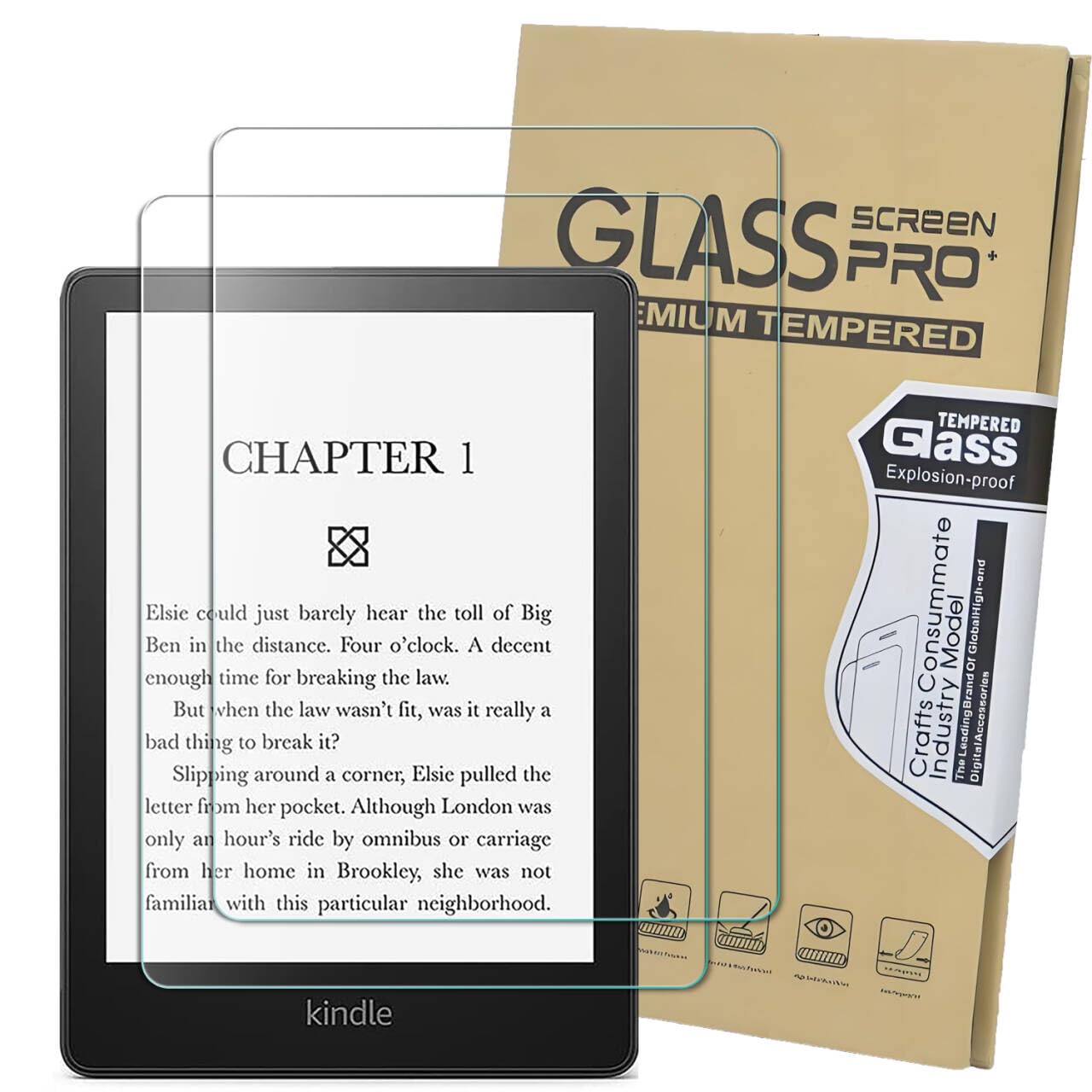 Paquete de 2 protectores de visualización para Kindle Paperwhite de 6.8 pulgadas (11ª generación-2023/2021) y Kindle Paperwhite Signature Edition Protector de visualización de vidrio templado, HD