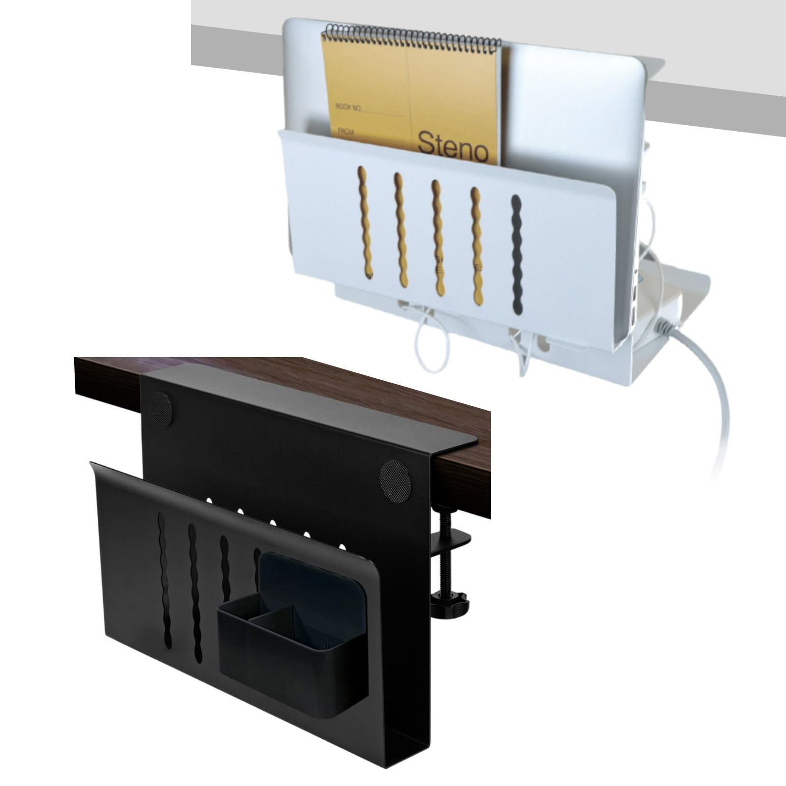 Soporte Para Laptop Debajo Del Escritorio, Abrazadera De Escritorio Lateral Organizador De Escritorio Con Almohadilla Antiaranazos Y Soporte